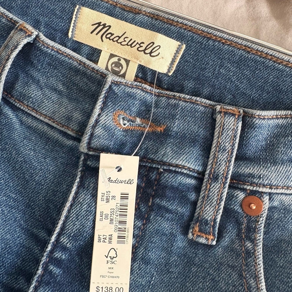 Madewell High Rise Denim Jeans slits on side at bottom